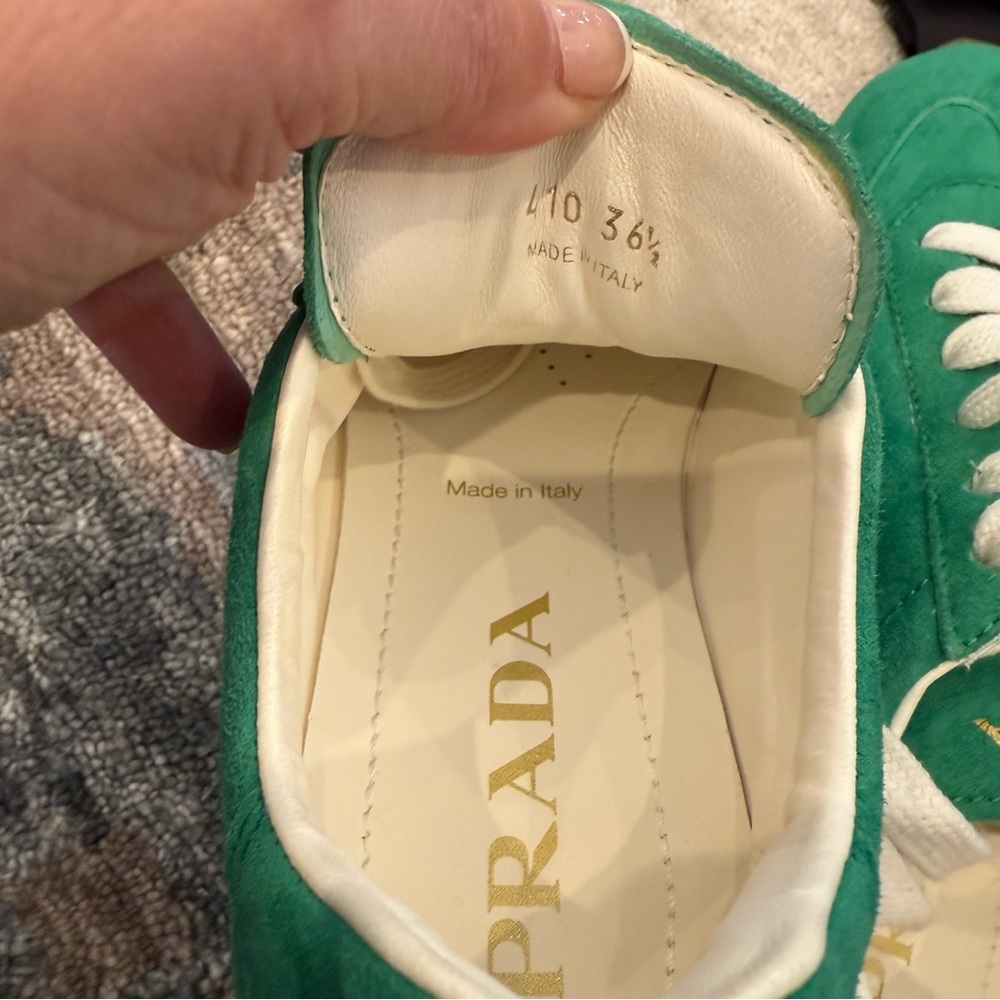 NIB Prada Suede Sneakers in Green - Picture 8 of 10